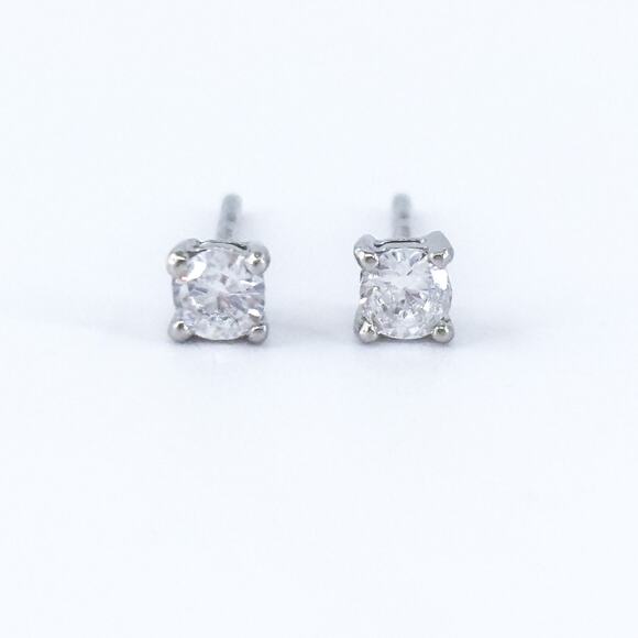 Sterling Silver Cubic Zirconia Stud Earrings | Everyday Jewelry | Vintage - Picture 2 of 5